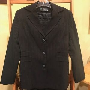 Vintage Black and Red Pinstripped Pantsuit
